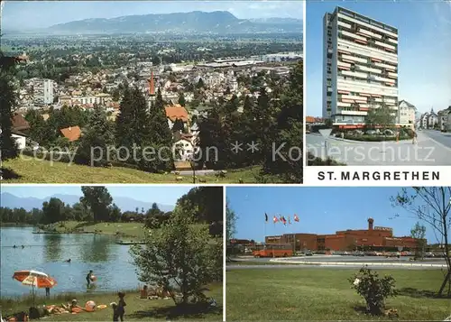 St Margarethen SG mit Rheinpark und Schwimmbad Kat. St Gallen SG