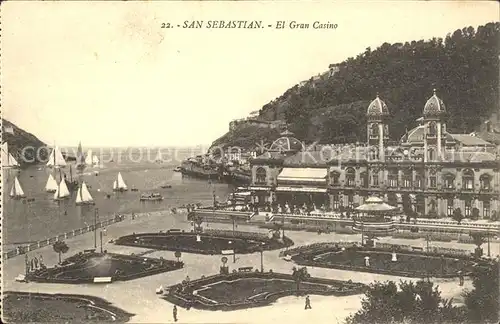 San Sebastian Guipuzcoa El Gran Casino Parque Puerto Segelboot / Donostia-San Sebastian /Guipuzcoa