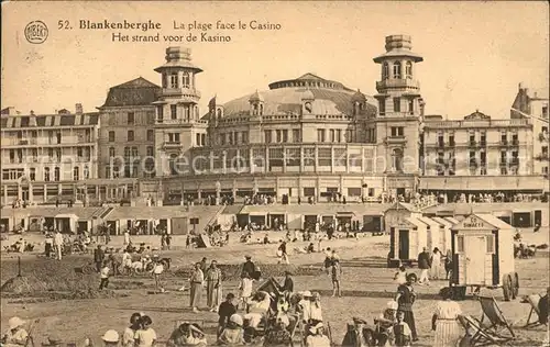 Blankenberghe Plage face le Casino Kat. 