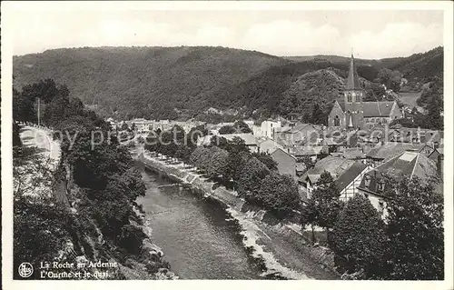 La Roche en Ardenne Ourthe et le quai Eglise Kat. 