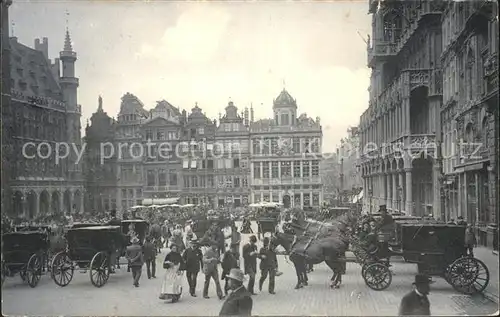 Bruxelles Bruessel Grand Place Pferdedroschken Kat. 