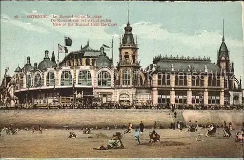Ostende Flandre Kursaal vu de la plage Kat. 