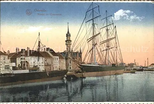 Ostende Flandre Bassin du Commerce Segelschiff Kat. 