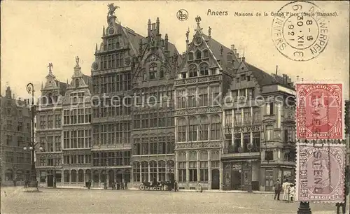 Anvers Antwerpen Maisons de la Grand Place Style flamand Stempel auf AK Kat. 