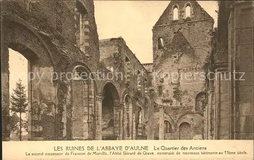Thuin Wallonie Ruines de l Abbaye d Aulne Histoire Kat. 