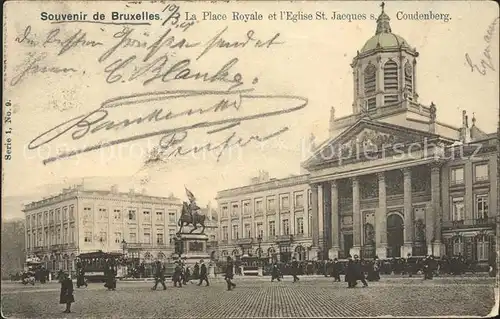 Bruxelles Bruessel Place Royale Eglise Saint Jacques sur Coudenberg Monument Wappen Kat. 