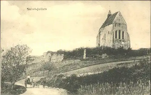 Saint Julien West Vlaanderen Eglise Pferdefuhrwerk
