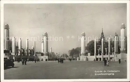 Bruxelles Bruessel Entree du Centenaire Carte officielle de l Exposition 1935 Kat. 