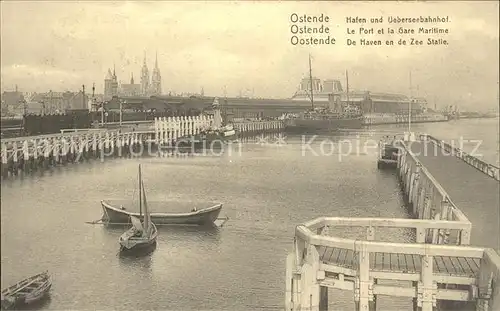 Ostende Flandre Hafen und ueberseebahnhof Wohlfahrtskarte Reichsverband zur Unterstuetzung deutscher Veteranen Kat. 