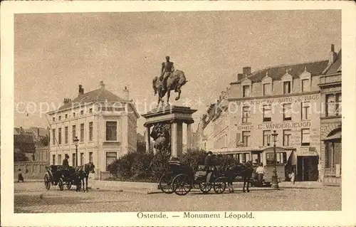 Ostende Flandre Monument Leopold Pferdekutsche Reiterstandbild Kat. 