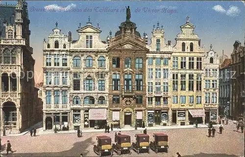 Bruxelles Bruessel Maisons des Tailleurs et de Victor Hugo Marktplatz Kat. 