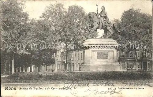 Mons Statue de Baudouin de Constantinople Monument Reiterstandbild Kat. 