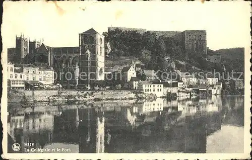 Huy la Meuse Collegiale et le Fort Kat. Belgien