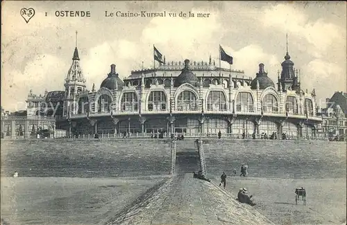 Ostende Flandre Casino Kursaal vu de la mer Kat. 