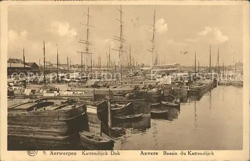Anvers Antwerpen Bassin du Kattendijck Bateau Kat. 