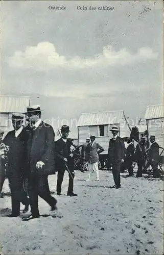 Ostende Flandre Coin des cabines a la plage Kat. 