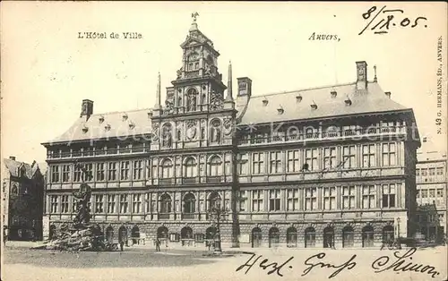 Anvers Antwerpen Hotel de Ville Kat. 