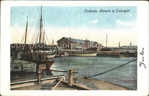 Ostende Flandre Bassin et Entrepot Bateau Kat. 