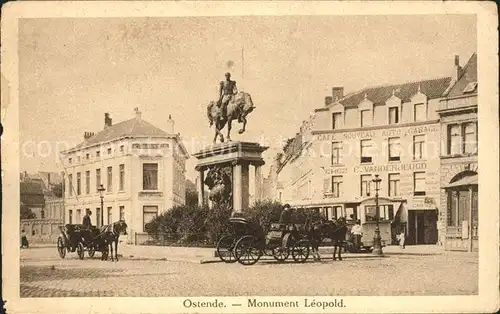 Ostende Flandre Monument Leopold Reiterstandbild Denkmal Kat. 