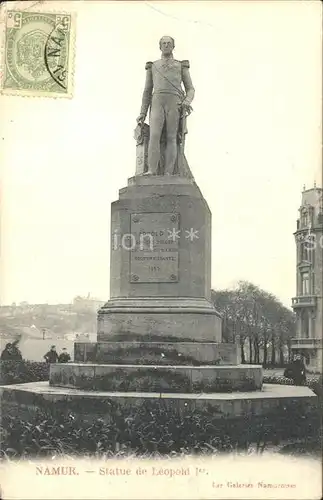 Namur Wallonie Statue de Leopold 1er Monument Stempel auf AK Kat. 