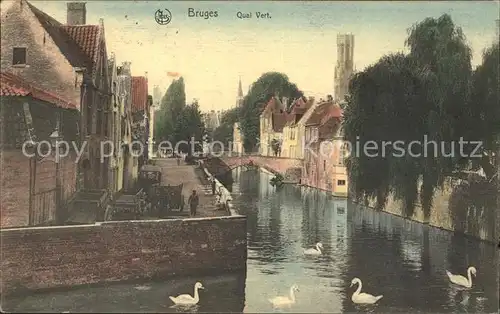 Bruges Flandre Quai Vert Pont Schwaene Kat. 