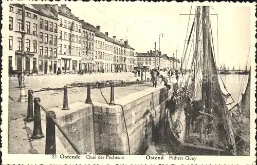 Ostende Flandre Quai des Pecheurs Bateau Kat. 