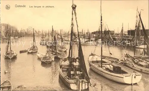 Ostende Flandre Les barques de pecheurs Fischereihafen Kat. 