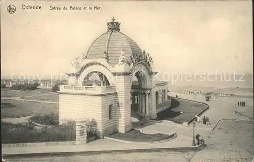 Ostende Flandre Entree du Palace et la Mer Kat. 