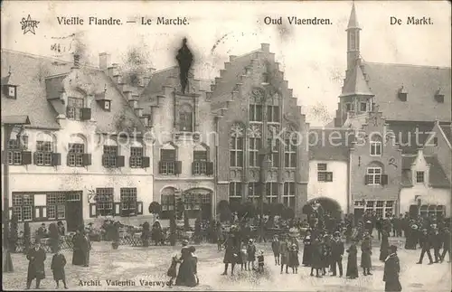 Gand Belgien Exposition Universelle 1913 Vieille Flandre Le Marche Kat. Gent Flandern