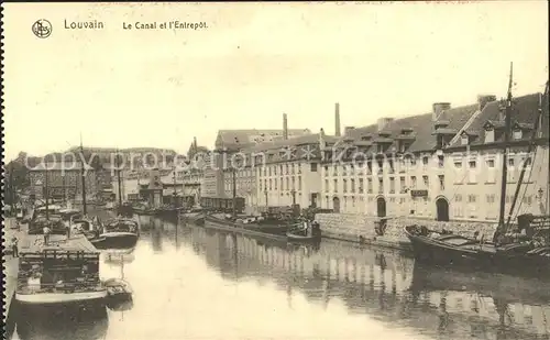 Louvain Loewen Flandre Canal et l Entrepot Bateau Kat. 