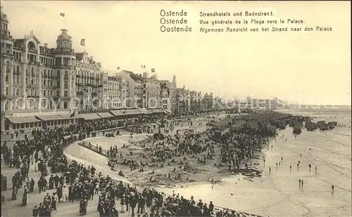 Ostende Flandre Strandhotels und Badestrand Wohlfahrtskarte Reichsverband zur Unterstuetzung deutscher Veteranen Kat. 