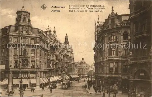 Anvers Antwerpen Rue Leys vers la Gare Centrale Kat. 