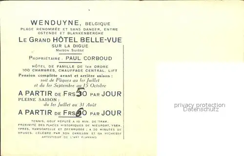 Wenduyne Grand Hotel Belle Vue et la Digue Kat. 