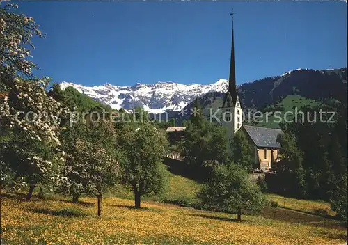 Seewis GR Kirche mit Scesaplana Blick Kat. Seewis