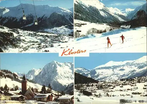 Klosters GR Panorama Madrisa Gondelbahn Langlaufloipe Silvretta Kat. Klosters