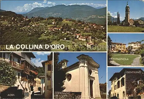 Collina d Oro Panorama mit Agra Certenago Montagnola und Gentilino /  /Bz. Lugano