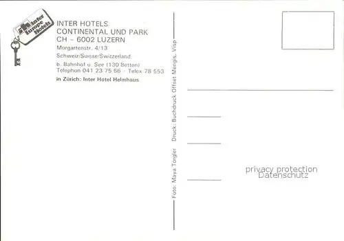 Luzern LU Hotel Continental Details / Luzern /Bz. Luzern City