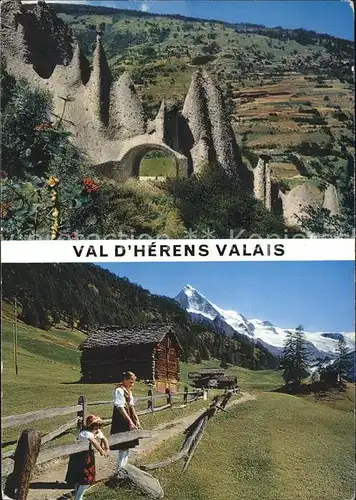 Herens Val de Les Pyramides d Euseigne Costumes d Herens Dt Blanche / Sion /Bz. Sion