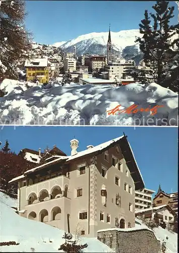 St Moritz GR Ortsblick Engadiner Museum Kat. St Moritz