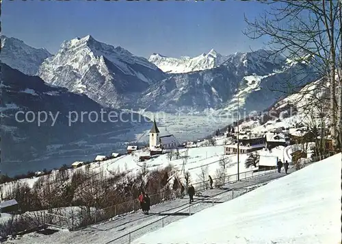 Amden SG mit Walensee Linthebene und Glarner Alpen Kat. Amden