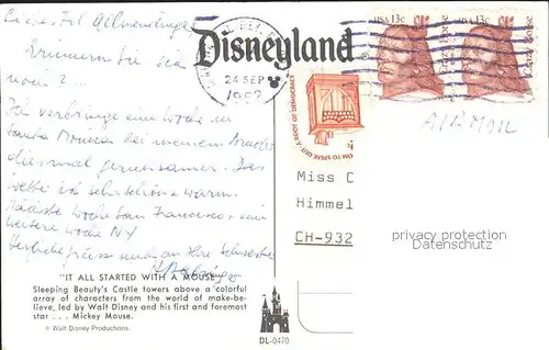 Disneyland California Sleeping Beauty s Castle Walt Disney Mickey Mouse  Kat. Anaheim
