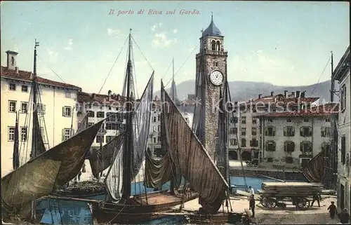 Riva del Garda Porto Hafen Schiff Turm /  /Trento