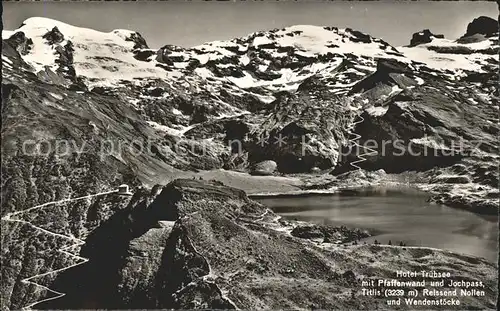 Engelberg OW Hotel Tr?bsee mit Pfaffenwand und Jochpass Kat. Engelberg