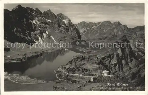 Engelberg OW Hotel Truebsee mit Hutstock Juchlipass Bitzistock Kat. Engelberg