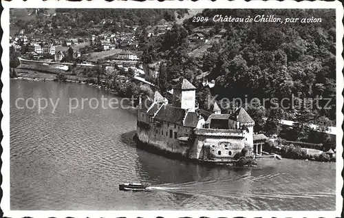 Chillon Chateau de Chillon Vue aerienne Kat. Montreux