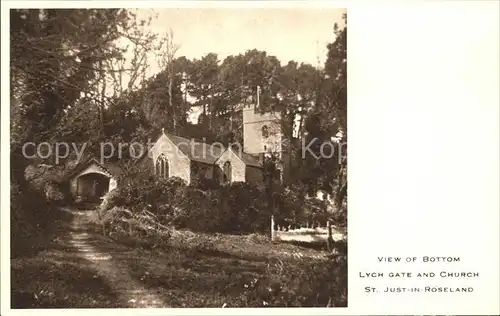 St Just in Roseland Lych Gate and Church