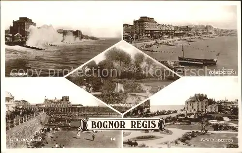 Bognor Regis Sussex Rough Sea Promenade Pavilion Gardens Pier Sands Waterloo Gardens Excel Series Kat. Sussex