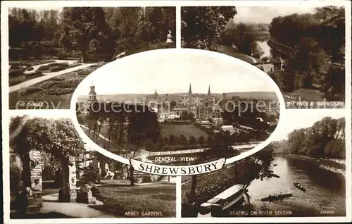Shrewsbury Dingle Park Abbey Gardens Boating Valentine s Post Card Kat. West Midlands