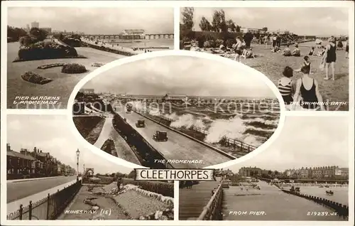 Cleethorpes Pier Gardens Promenade Swimming Bath Kingsway Valentine s Post Card