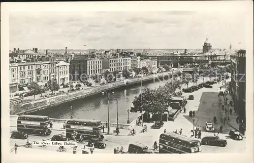Dublin Ireland River Liffey Bridge Doppeldeckerbus / United Kingdom /